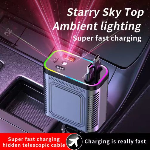 4 IN 1 Retractable Car Charger