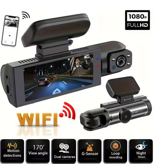 1080P WIFI Dual camera Dash Cam for cars