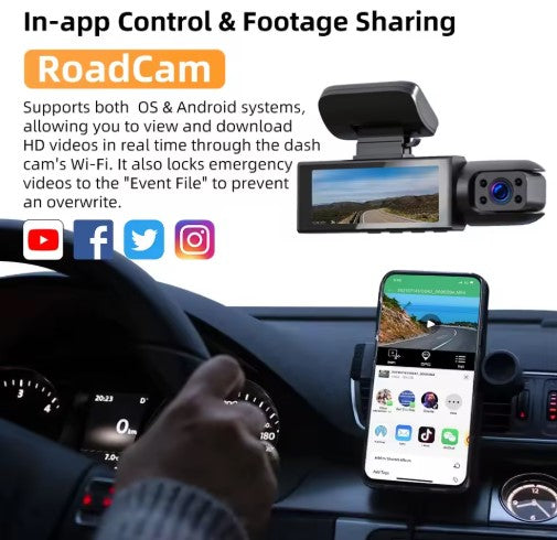 1080P WIFI Dual camera Dash Cam for cars