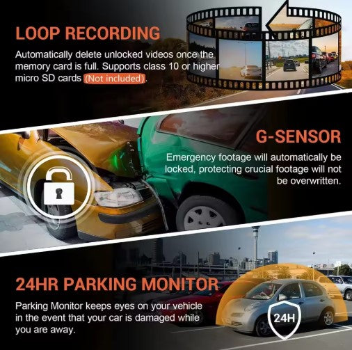 1080P WIFI Dual camera Dash Cam for cars