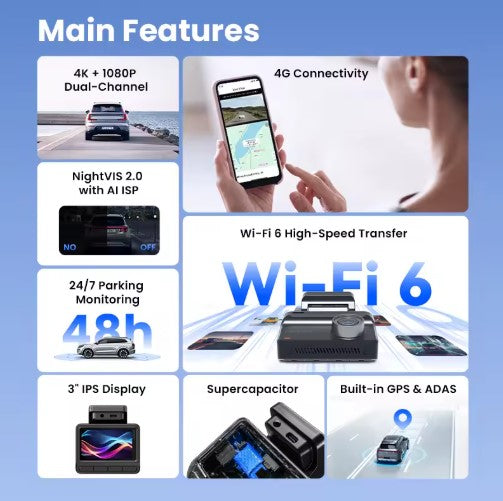 2025 New DDPAI Dash Cam Z50 Pro 4K