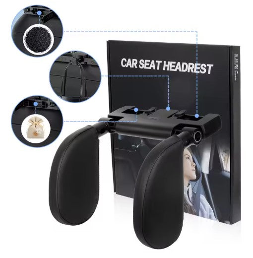 Universal 360° Adjustable Auto Cervical Pillow with Memory Foam &amp; Side Pads Ergonomic One-Click Sleep Headrest