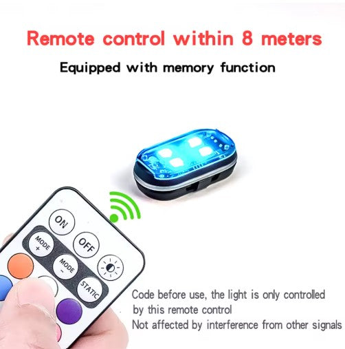 2/4pcs Wireless LED Strobe Lights Car Decor Atmosphere Light