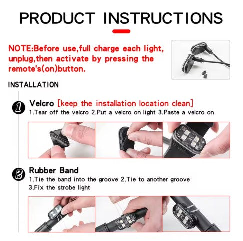 2/4pcs Wireless LED Strobe Lights Car Decor Atmosphere Light