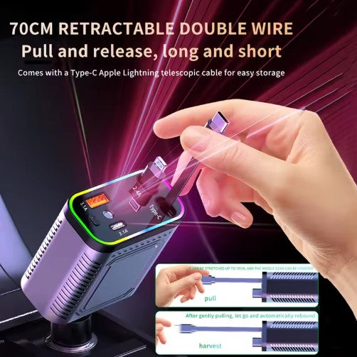 4 IN 1 Retractable Car Charger
