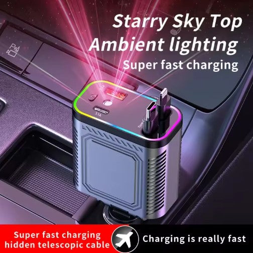 4 IN 1 Retractable Car Charger