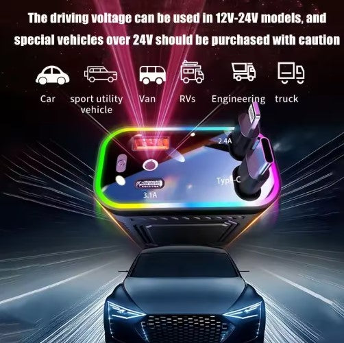 4 IN 1 Retractable Car Charger